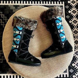 COPY- CUSTOM LISTING- Blue Aztec Tall Boots